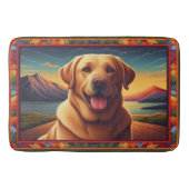 Labrador Retriever Hondenlandschap Bloemen decorat Badmat (Voorkant)
