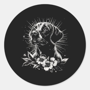 Labrador Retriever Hondenliefhebber Retro Style Ta Ronde Sticker