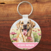 Labrador Retriever hondenpenning - Aangepaste info Sleutelhanger (Achterkant)