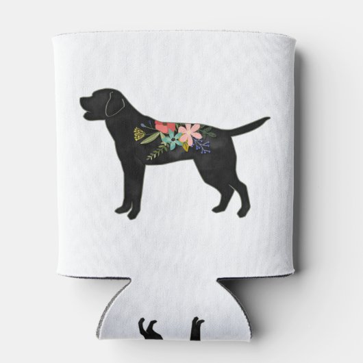 Labrador Retriever Hondenras Bohemian Floral Blikjeskoeler (Achterkant)