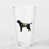 Labrador Retriever Hondenras Bohemian Floral Glas (Voorkant)
