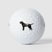 Labrador Retriever Hondenras Bohemian Floral Golfballen (Voorkant)