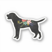 Labrador Retriever Hondenras Bohemian Floral Sticker (Voorkant)