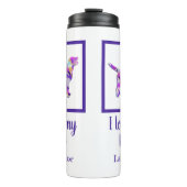 Labrador Retriever Hondensilhouet Paarse PY&B Thermosbeker (Voorkant)