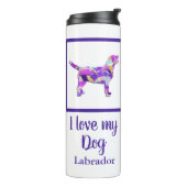 Labrador Retriever Hondensilhouet Paarse PY&B Thermosbeker (Gedraaid links)