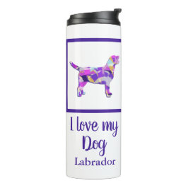 Labrador Retriever Hondensilhouet Paarse PY&B Thermosbeker