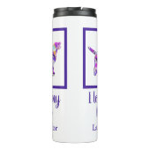 Labrador Retriever Hondensilhouet Paarse PY&B Thermosbeker (Achterkant)