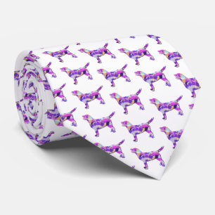 Labrador Retriever Hondensilhouet Paarse Wit Stropdas