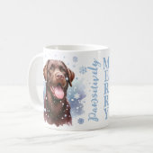 Labrador Retriever Hondenvakantie Sneeuwvlokken Pu Koffiemok (Voorkant links)