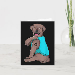 Labrador Retriever I Love Dad Tattoo Kleding, Dog Kaart