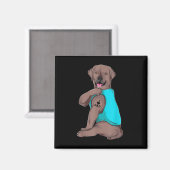 Labrador Retriever I Love Dad Tattoo Kleding, Dog Magneet (Voorkant / Achterkant)