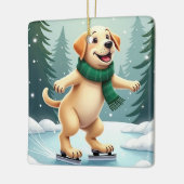 Labrador Retriever Ice Skating Christmas Painting Keramisch Ornament (Links)
