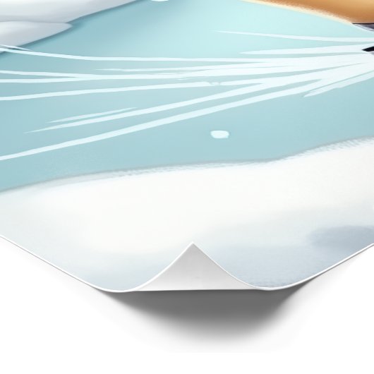 Labrador Retriever Ice Skating Christmas Painting Perfect Poster (Hoek)