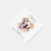 Labrador Retriever Ik doe te moderne hond bruiloft Servet (Hoek)