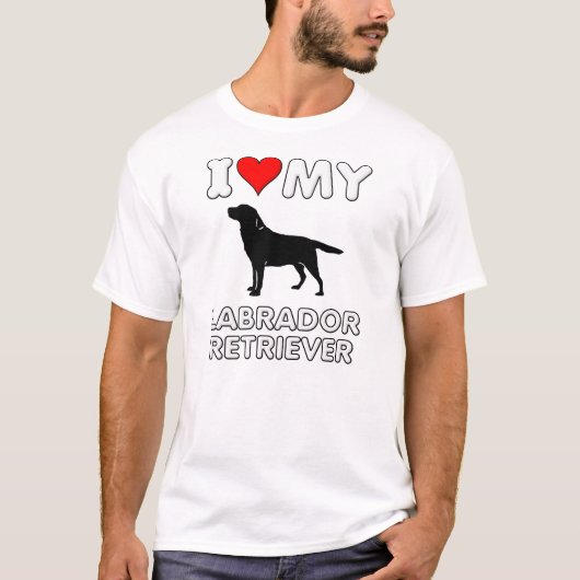 Labrador Retriever Ik Hou Van Hart T-shirt (Voorkant)