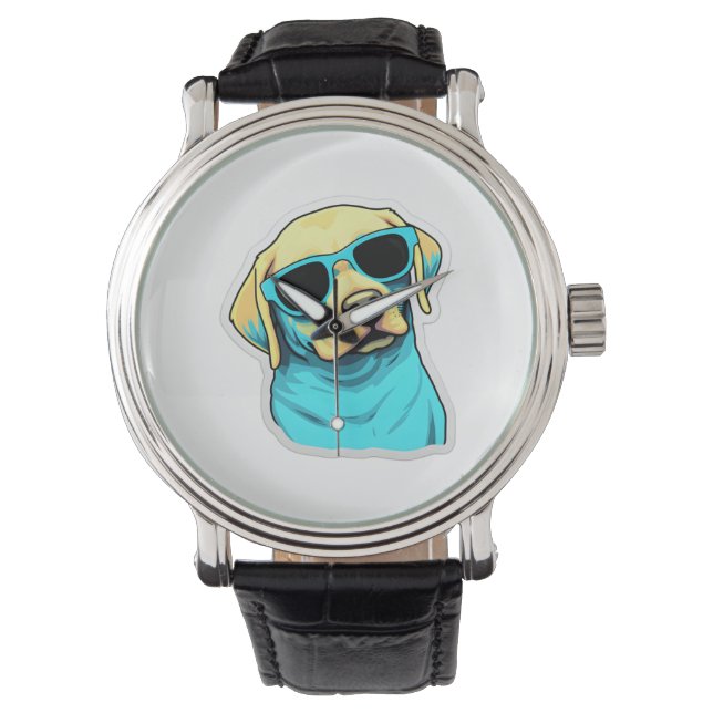 Labrador Retriever in Cool Zonnebril Classic T-SH Horloge (Voorkant)
