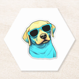 Labrador Retriever in Cool Zonnebril Classic T-SH Kartonnen Onderzetters