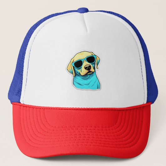 Labrador Retriever in Cool Zonnebril Classic T-SH Trucker Pet (Voorkant)