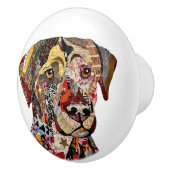Labrador Retriever in gemengde techniek  Keramische Knop (Rechts)