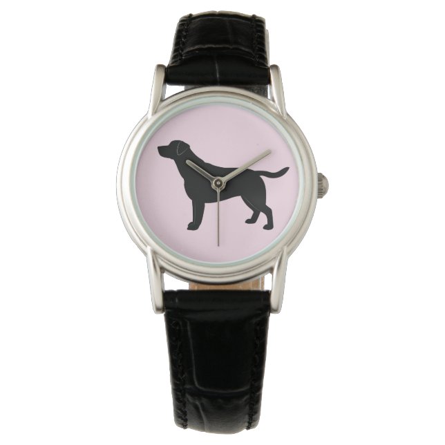 Labrador Retriever in Silhouette Horloge (Voorkant)