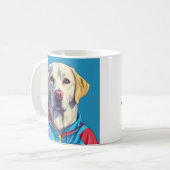 Labrador retriever in trainingspak koffie mok (Voorkant links)