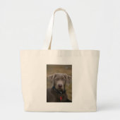 Labrador Retriever in zeldzame lichte zilver Grote Tote Bag (Voorkant)