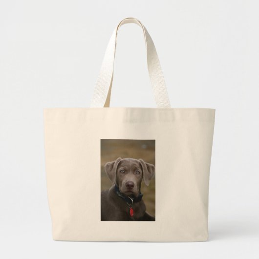 Labrador Retriever in zeldzame lichte zilver Grote Tote Bag (Voorkant)