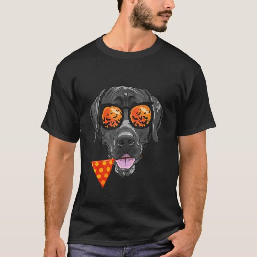 Labrador Retriever in zonnebril Lazy Halloween Co T-shirt (Voorkant)