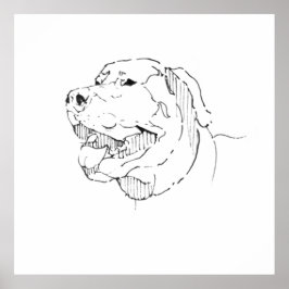 Labrador Retriever Inkt Muurkunst Poster