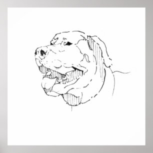 Labrador Retriever Inkt Muurkunst Poster