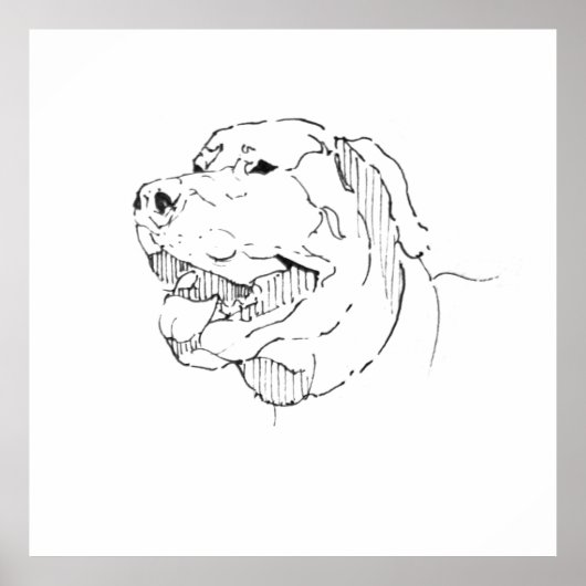 Labrador Retriever Inkt Muurkunst Poster (Voorkant)