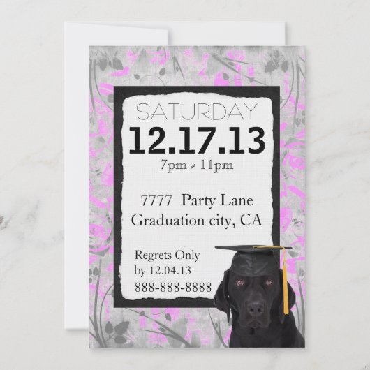 Labrador Retriever Invitation sjabloon Kaart (Achterkant)