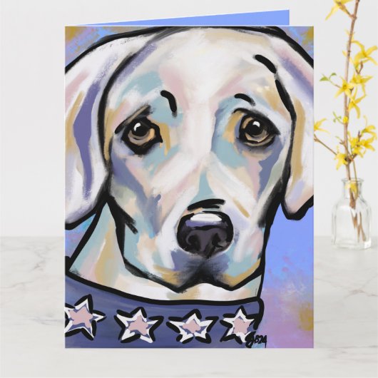 Labrador Retriever Kaart (Gele Bloem)