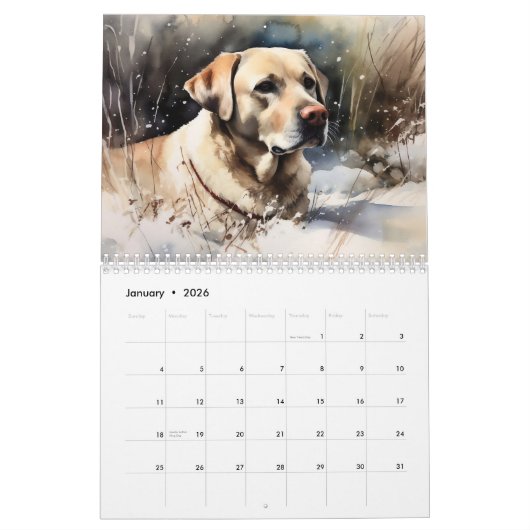 Labrador Retriever Kalender, elk jaar Kalender (Jan 2026)
