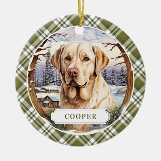 Labrador Retriever Keramische Cirkel Ornament (Voorkant)