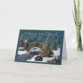 Labrador Retriever Kerst Kaart Avond13 (Voorkant)