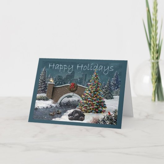 Labrador Retriever Kerst Kaart Avond13 (Voorkant)