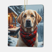 Labrador Retriever Kerst Kunst Keramisch Ornament (Links)