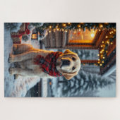 Labrador Retriever Kerst Kunst Legpuzzel (Horizontaal)