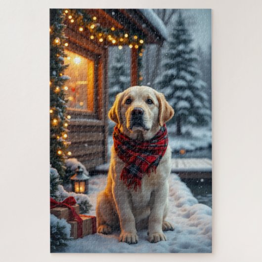 Labrador Retriever Kerst Kunst Legpuzzel (Verticaal)