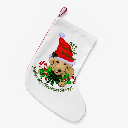 Labrador Retriever kerstary Kleine Kerstsok (Voorkant (Hangend))