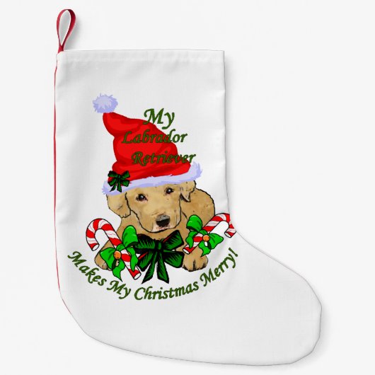 Labrador Retriever kerstary Kleine Kerstsok (Voorkant)