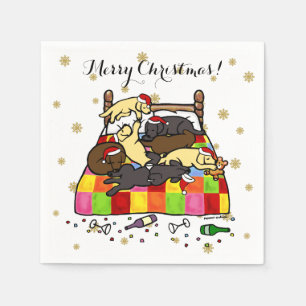 Labrador Retriever kerstavond van Napkins Servetten