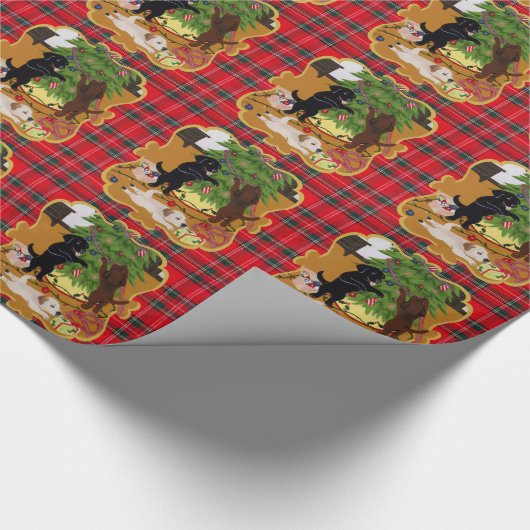 Labrador Retriever kerstboom Cadeaupapier (Hoek)