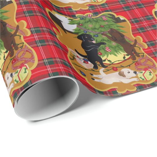 Labrador Retriever kerstboom Cadeaupapier (Rol Hoek)