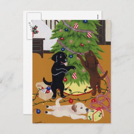 Labrador Retriever kerstboom Feestdagenkaart (Voorkant / Achterkant)