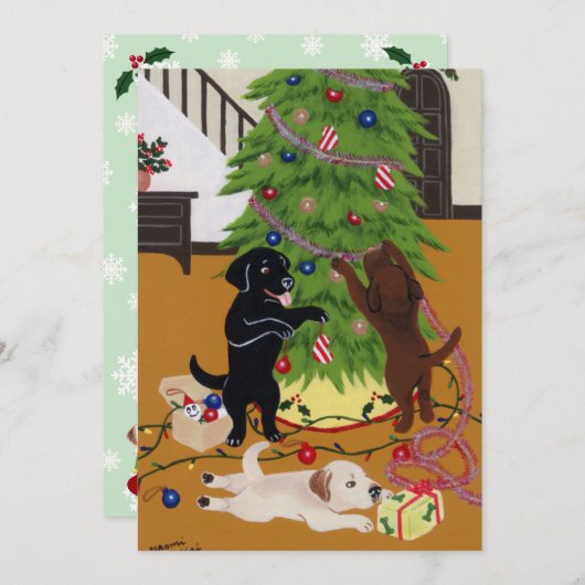 Labrador Retriever kerstboom Kaart (Voorkant / Achterkant)