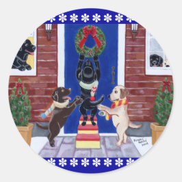 Labrador Retriever kerstboom Ronde Sticker