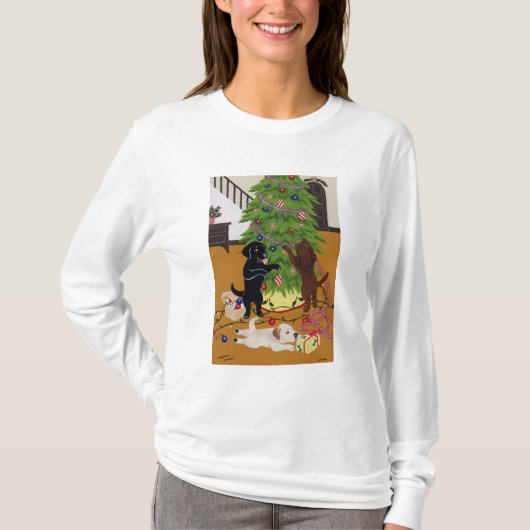 Labrador Retriever kerstboom T-shirt (Voorkant)