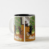 Labrador Retriever kerstboom Tweekleurige Koffiemok (Voorkant links)